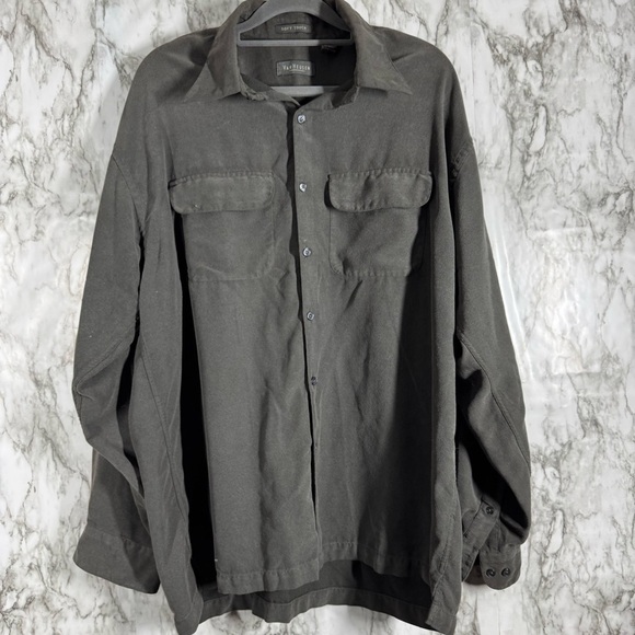 Van Heusen Gray Casual Button Down Shirt - Picture 1 of 6